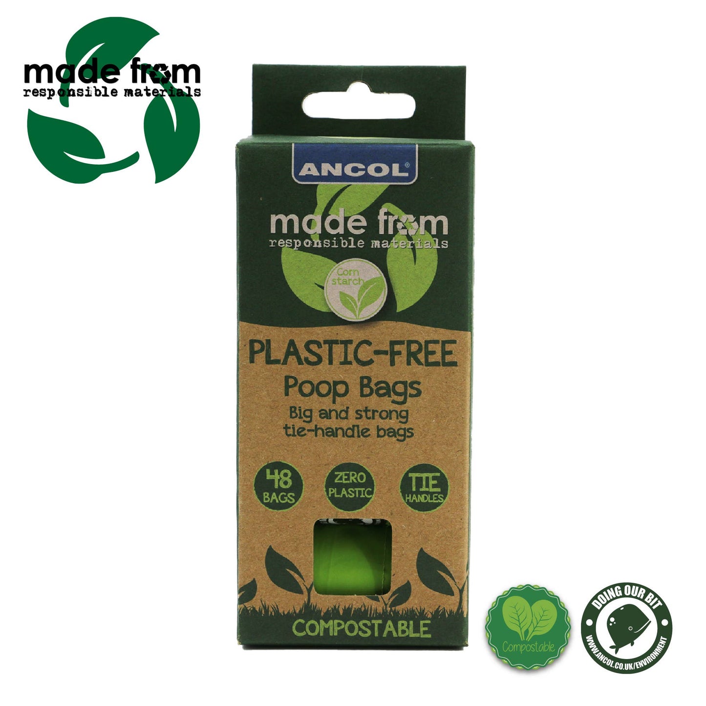 Made From Plastic Free Poo Bags 4 x refill