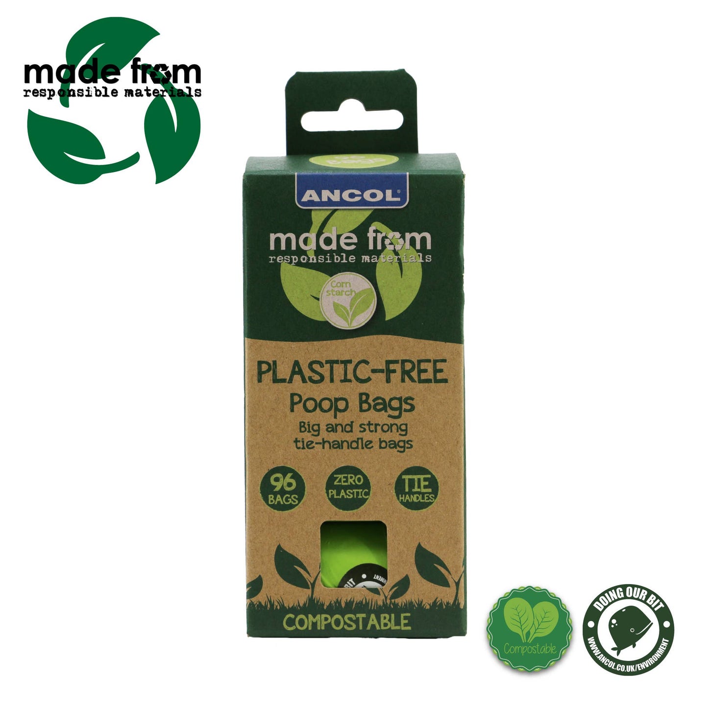 Made From Plastic Free Poo Bags 4 x refill