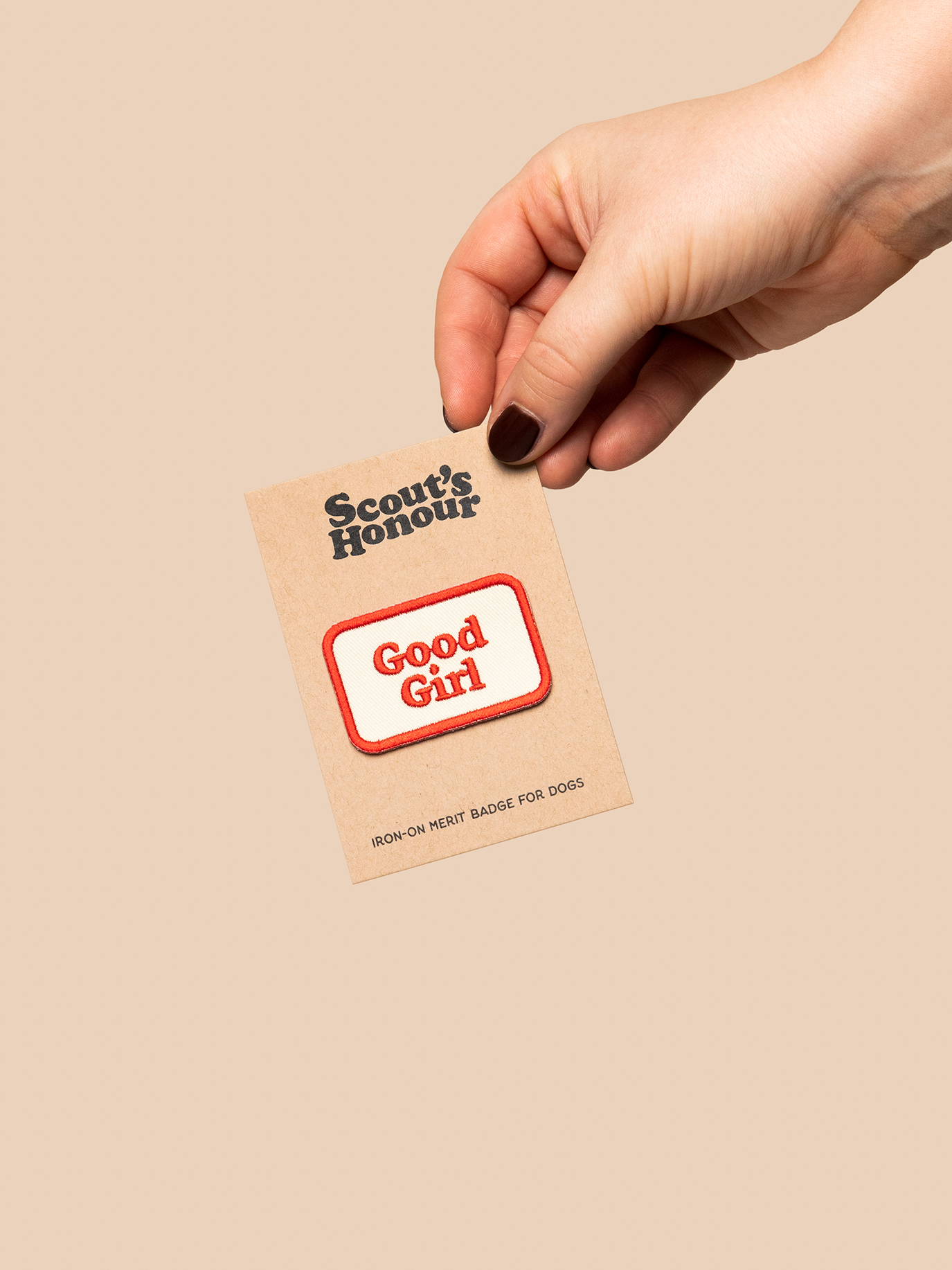 Iron-on patch for dog bandanas – embroidered design for custom pet accessories. Easy to apply and perfect for dog lovers